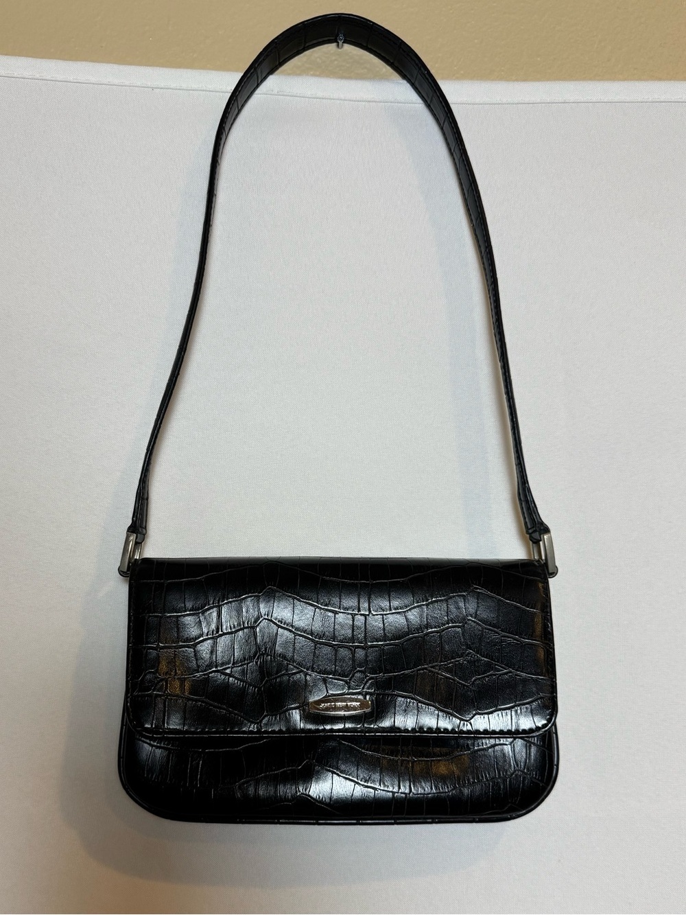 Jones New York Croc Skin Black Mini Shoulder Purse